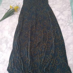 LulaRue Turquois and mustard maxi skirt size S